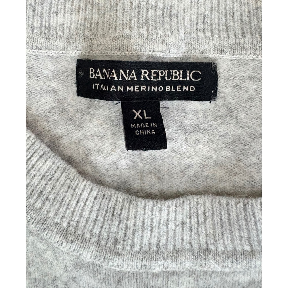Banana Republic C'est La Vie Gray Italian Merino Wool Blend Lux Sweater Women XL - Picture 3 of 5